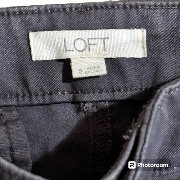 LOFT Women’s Gray Cotton Flat Front Chino Size 8 - Picture 3 of 3
